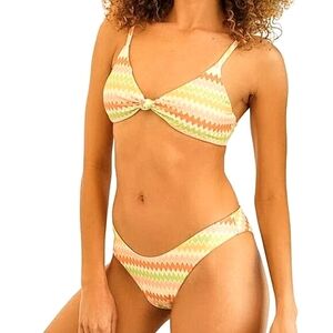 Dippin Daisys Zen Knotted Bikini Top & Taylor Cheeky Swim Bikini Bottom Size XL